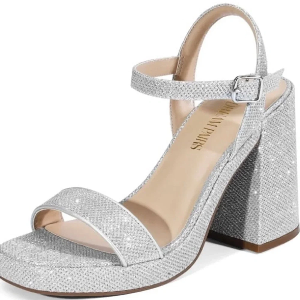DREAM PAIRS Heels for Women Block Chunky Platform High Heels 8.5 - Picture 2 of 11